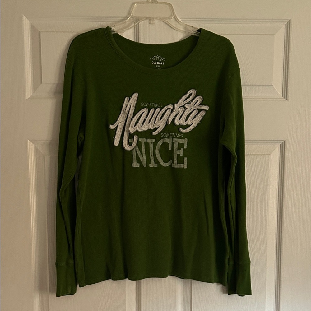 Old Navy Green Long Sleeve with Playful Print
